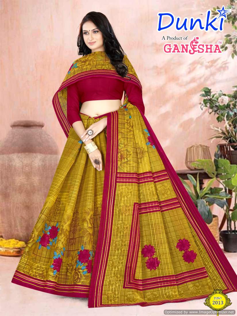 Dunki Vol 2 By Ganesha Summer Special  Printed Cotton Sarees Wholesalers In Delhi